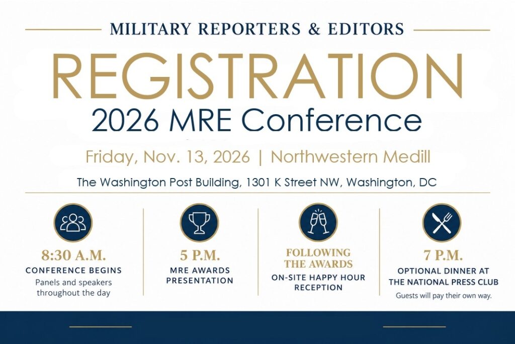 2026 Military Reporters & Editors annual Conference brochure.