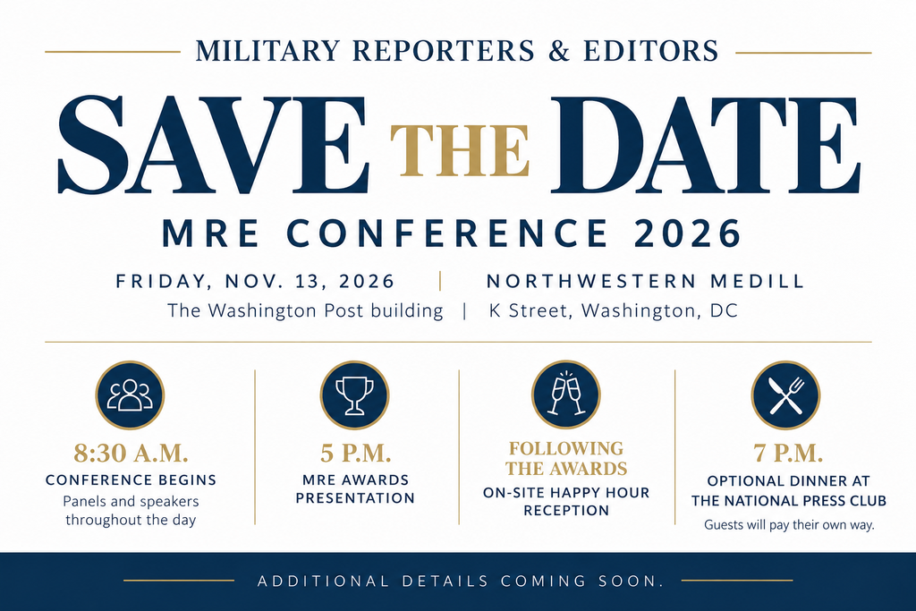 Military Reporters & Editors MRE Conference 2026 Save the Date Details